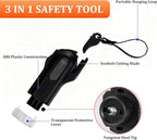 2-in-1 Window Glass Breaker Seatbelt Cutter, 2-Pack Emergency Keychain Car Escape Survival Tool, Safehammer for Land/Underwat