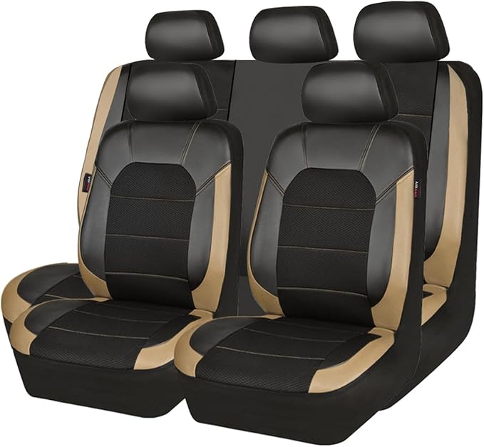 CAR PASS Leather seat Covers,Automotive Universal Sport car seat Cover Super 5mm Composite Sponge Inside,Airbag Compatible fi