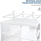 coastal rose Hanging Shoe Closet Organizer, 30 Sections Hanging Closet Organizers and Storage Shelves with 6 Mesh Pockets, Sp