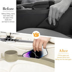 2PCS Car Seat Gap Filler, Dual Slot Carbon Fiber Vehicle Side Seat Gap Organizer Strip with Cup Holder, Auto Console Guard Spacer Stop Things from Dropping, Universal Fit (Beige)