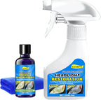 Headlight Restoration Kit, Automotive Headlamp Headlight Cleaner Restores Clear Yellowed Car Plastic and Protects from Re-Oxi