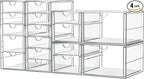 ARSTPEOE Makeup Acrylic Organizer with 17 Drawers(4 Sets), Desk Organizers and Accessories, Clear Makeup Organizer, Dustproof