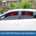 Ovege Car Side Window Sun Shade Car Curtain Pleated Silky Suction Magnetic (Black-Opaque, Front Seat 2pcs)