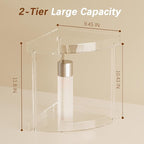 Bathroom Counter Organizer Countertop 2 Tier Storage Acrylic Corner Makeup Organizer for Makeup, Perfume, Vanity, Spice Rack,