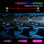 Interior Car Strip Lights Dreamcolor Acrylic Car Decorative Lights with APP Control Multicolor Internal Lighting Kit Music&DIY Function Ambient Fiber Optic Strip LEDs (Multicolor 10 in 1)