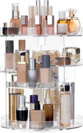 HBlife 360 Rotating Makeup Organizer Plus Size Adjustable Carousel Large Capacity Revolving Perfume Organizer Skincare Organi