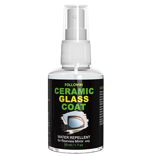 FOLLOWIN Ceramic Coating for Car Side Mirror, Glass Coating, Water Beading Technology, Advanced Water Repellent for Backup Ca
