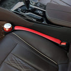 Supin 2 Prices Car Seat Gap Filler Pad PU Leather Console Side Pocket Organizer and one Cup for Cellphone Wallet Coin Key (Black+Red)