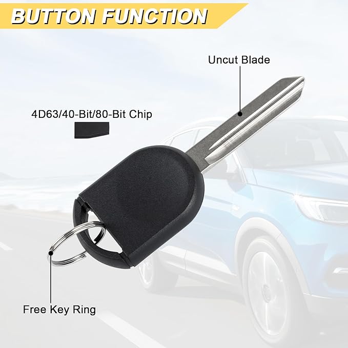 80 BIT Transponder Ignition Car Key, 4D-63 H84 H85 H92 Replacement for Ford F-Series Expedition Escape Explorer Focus Mustang