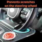ENRICH UP 2-in-1 Car Steering Wheel Tray - Steering Wheel Desk for Laptop, Multipurpose Car Table for Eating & Work, Adjustable Car Food Tray with Silicone Rings (Mint) (Mint Ring)