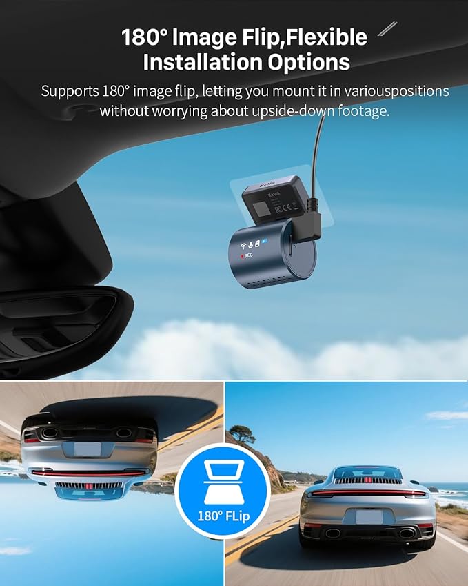 KAWA 2K Dash Cam for Cars with Voice Control - Stealth Display Tiny Dashcam Front Included 32GB Micro SD Card, Super Night Vi