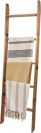 Blanket Ladder, 5-Tier Wooden Quilt Stand, Decorative Ladder Shelf, Leaning Shelf, Wall Leaning Blanket Ladder Towel Storage 