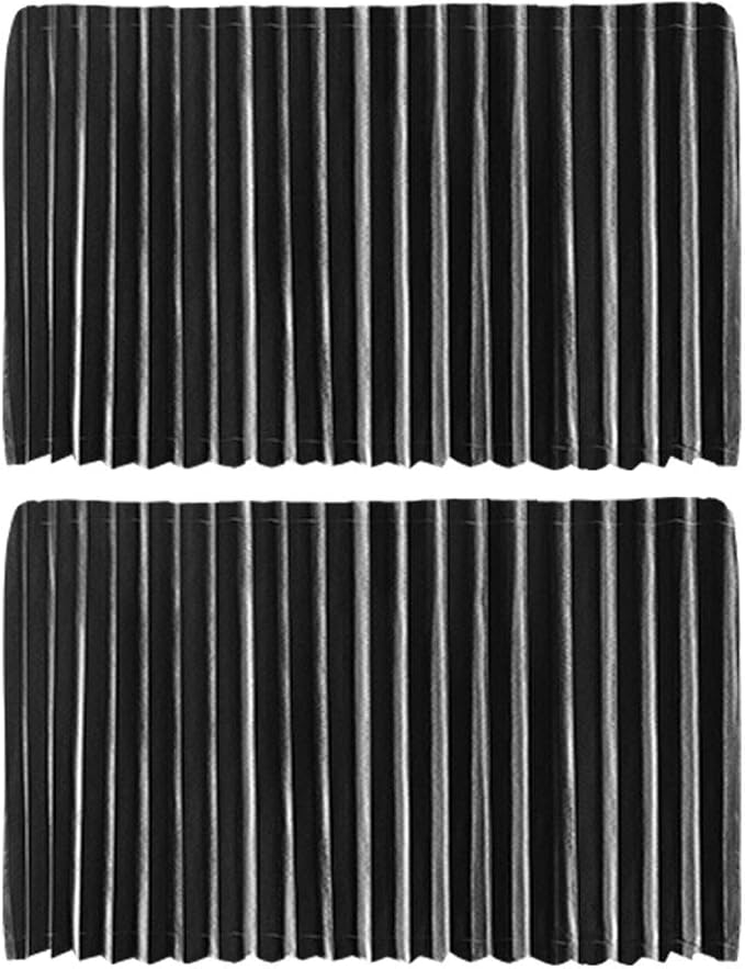 Ovege Car Window Shade - Side Window Sun Shade Curtain, Pleated Silky UV Protection Privacy, Baby Suction Magnetic (Black-Opaque, Back Seat 2pcs)