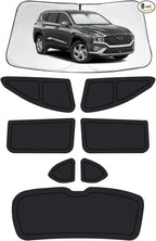Car Window Shades for Hyundai Santa Fe 2019-2023, Full Car Window Covers for Privacy, Sunshades for Santa Fe Front Rear Windshield Side Windows to Block UV and Protect Privacy(8pcs)