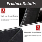 AUTOXBERT 38cm/15 Suede Leather Non-Slip Steering Wheel Cover DIY Hand Sewing Cowhide Leather Skidproof Car Protector with Ne