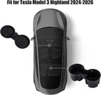 frani Cup Holder Set (2-Piece) Compatible with Tesla Model 3 2021-2026 & Highland Refresh - Premium Silicone Inserts for Cent