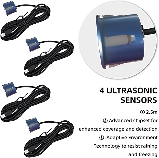 LCD Parking Sensor Kit - Displays Data on Original Screen, Easy Rear Installation, Compatible with CVBS Cameras (Not for AHD)
