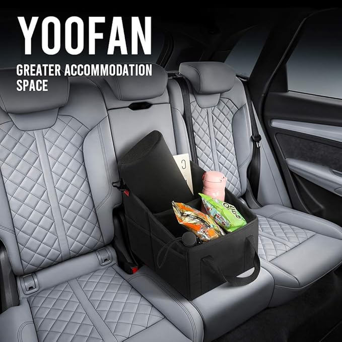 YOOFAN Car Seat Organizer - Passenger Seat Organizer, Collapsible Small Car Seat Storage Organizer for Console Front/Back,