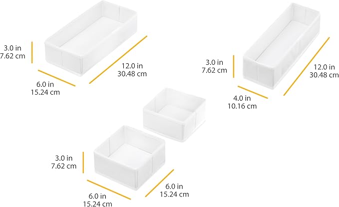 Whitmor Set of 4-White Drawer Organizer