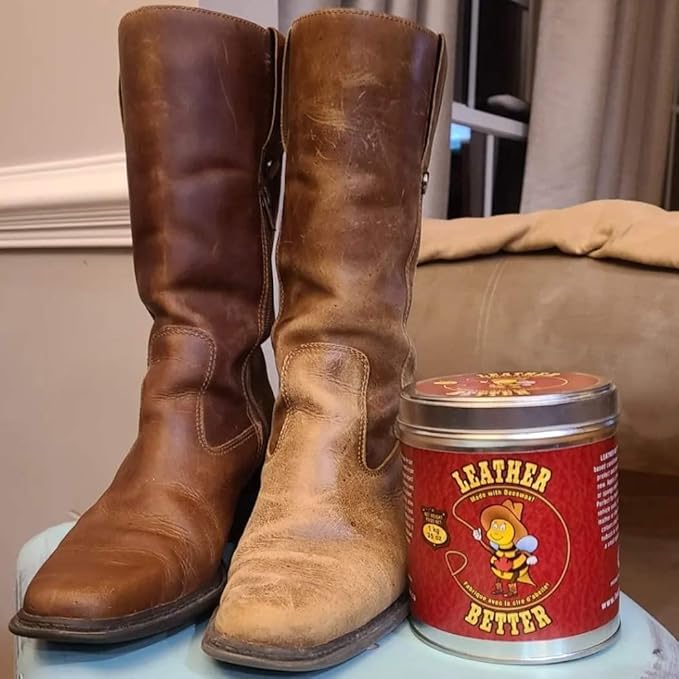Leather Better Natural Leather Furniture Conditioner - for Boots, Shoes, Purses, Car Seats, Jackets, and Couches/Restore Mois