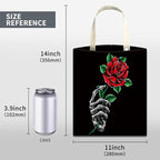 Car Trash Can, Cute Car Trash Bag, Hanging Car Organizer and Storage Bag, Trash Bin for Car Accessories, Vehicle, Travelling, Camping Cool Skull hand and Rose