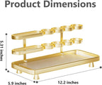 YOOLENS Electric Toothbrush Holder for Bathroom Countertop 5 Metal Slots Toothpaste Razor Mouthwash Organizer, Gold