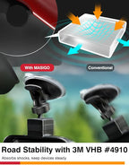 Clear Double-Sided Acrylic Foam Mounting Tape – 2.2" (56mm) Round with Center Hole for Dash Cam Suction Cup Mount – Boost Vacuum Seal & Grip, Heat-Resistant – Pack of 6