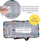 NGIL Extra Large Utility Tote Reusable Grocery Bag Oversized Collapsible for Groceries, Storage, Picnic, Beach (Zarape-black)