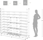 ROJASOP Large Shoe Rack Organizer for Entryway Closet 64-68 Pairs 9-Tier Heavy Duty Tall Garage Shoe Rack Shoe Shelf Shoes St