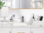 Luxspire Bathroom Counter Organizer, Toothbrush Holder for Bathroom 5 Slot, Large Bathroom Countertop Organizer Storage Bathr