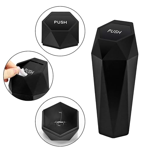 Car Trash Can with Lid - 2-Pack, Interior Accessories for Vehicles, Leakproof Garbage Can with 30 Detachable Trash Bags, Multipurpose Organizers and Storage Solutions for Home and Office