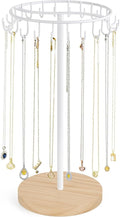 Mkono Necklace Holder Metal Jewelry Display Stand Necklace Organizer with 22 Hooks for Storage and Hanging Bracelet Keychain 