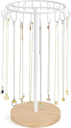 Mkono Necklace Holder Metal Jewelry Display Stand Necklace Organizer with 22 Hooks for Storage and Hanging Bracelet Keychain 