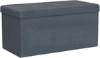 SONGMICS Mazie Collection - 30 Inches Folding Storage Ottoman Bench, Ottoman Foot Rest, End of Bed Bench, Storage Chest, Load