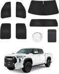 6PCS Window Shades for Toyota Tundra(2022-2025) Accessories – Full Coverage Sun Shade for Side Windows, Rear Triangular & Windshield – UV Protection & Privacy for Camping, Napping, Relaxing