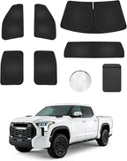 6PCS Window Shades for Toyota Tundra(2022-2025) Accessories – Full Coverage Sun Shade for Side Windows, Rear Triangular & Windshield – UV Protection & Privacy for Camping, Napping, Relaxing