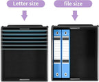 Huolewa File Organizer Box with Lid, Collapsible File Folder Organizer for Office Document Storage, Filing Box with Plastic S
