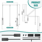 Put Down Closet Rod 2 Pack, Adjustable 35-47.6 Inch Wardrobe Lift Rail Organizer Two-way Buffering Heavy Duty Wardrobe Hanger