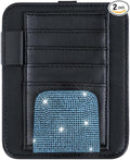 Bling Car Sun Visor Organizer, Rhinestone Multi-Pocket Truck Visor Organizer Pouch with Visor Pen Holder,Glasses Holder,Universal Sunvisor Organizers for Most Cars SUVs -Blue