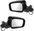 TRQ 2 Piece Driver and Passenger Side Mirror Assembly Set Electric Adjustment Heated No Memory Black Compatible with 2011-201