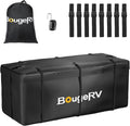 BougeRV Hitch Cargo Carrier Bag with Lock Waterproof Soft Shell 20 Cubic Feet (59" 24" 24") Cargo Bag for Hitch Carrier Include 8 Reinforced Straps for Truck Pickup RV All SUV with Hitch Cargo Basket