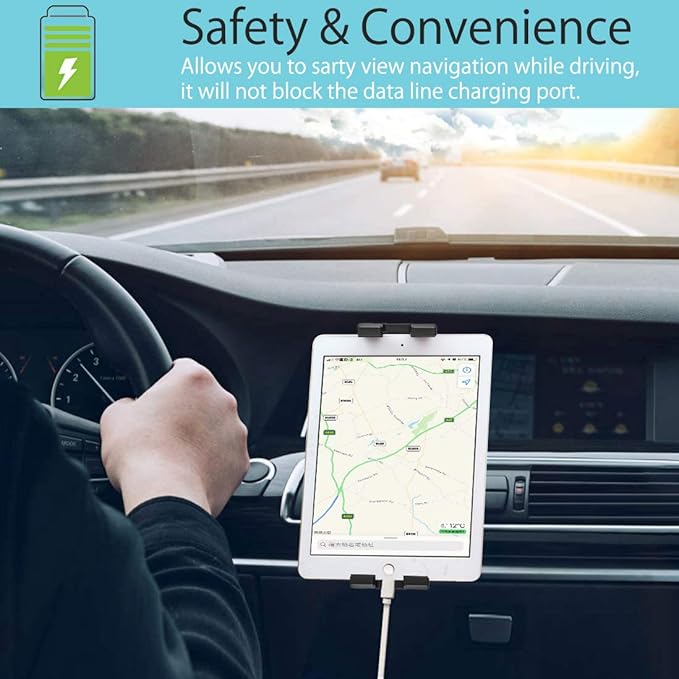 Vent Tablet Mount for Car [Super Stable Durable] Air Vent Car Tablet Holder Powerful Vent Clip for 4-12.9" Tablets & Phones, iPad Pro/Air/Mini, Galaxy, Lenovo, Fire, iPhone Series