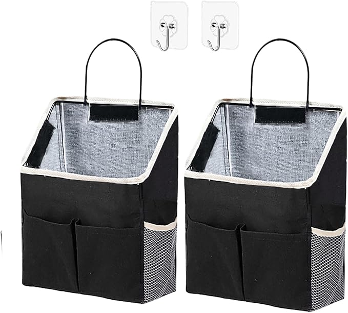 2pcs Wall Hanging Storage Bag,Wall Hanging Organizer Bags with Pockets, Wall Organizer Storage for Dormitory Bathroom Bedroom