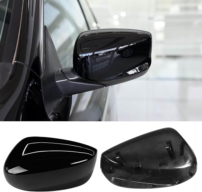 Yumzeco Compatible with Honda Accord Side Mirror Cover Trim 8th Gen 2008 2009 2010 2011 2012, Glossy Black Door Rearview Mirror Caps for Honda Accord W/O Light Hole - Left Driver Side