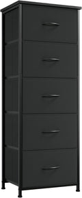 Somdot Tall Dresser for Bedroom with 5 Drawers, Storage Organizer Chest of Drawers with Removable Fabric Bins for Closet Beds