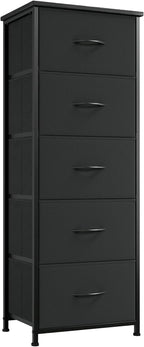 Somdot Tall Dresser for Bedroom with 5 Drawers, Storage Organizer Chest of Drawers with Removable Fabric Bins for Closet Beds