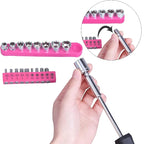 Cartman 148Piece Tool Set General Household Hand Tool Kit with Plastic Toolbox Storage Case Pink