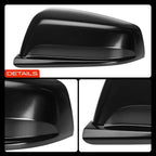 A-Premium Passenger Side Rearview Mirror Cover Cap - Compatible with Chevrolet Malibu 2013-2015, Malibu Limited 2016 - Smooth Black, Without Turn Signal Hole