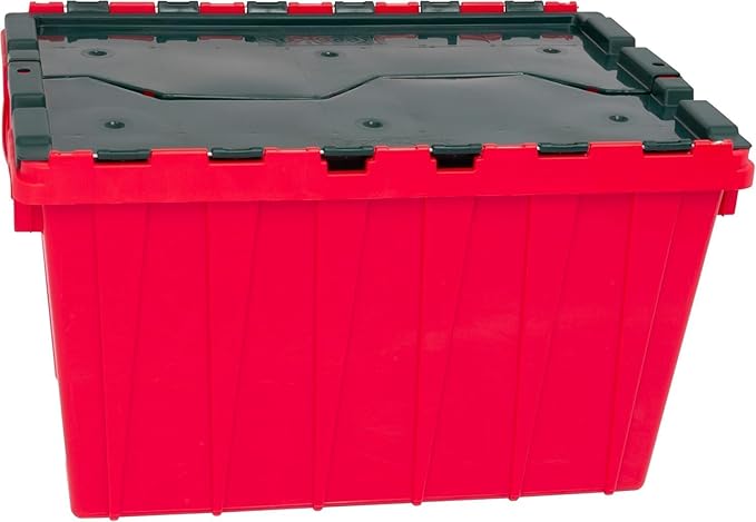 Akro-Mils KeepBox 12 Gallon Storage Container, Nesting and Stackable Plastic Storage Box with Lid Attached, Organizer Tote fo