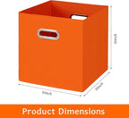 Fabric storage bins Cubes, Fabric Cube Organizer with Handle, Foldable Cube Bins for Cloth or Accessary Storage, 11x11x11, Se